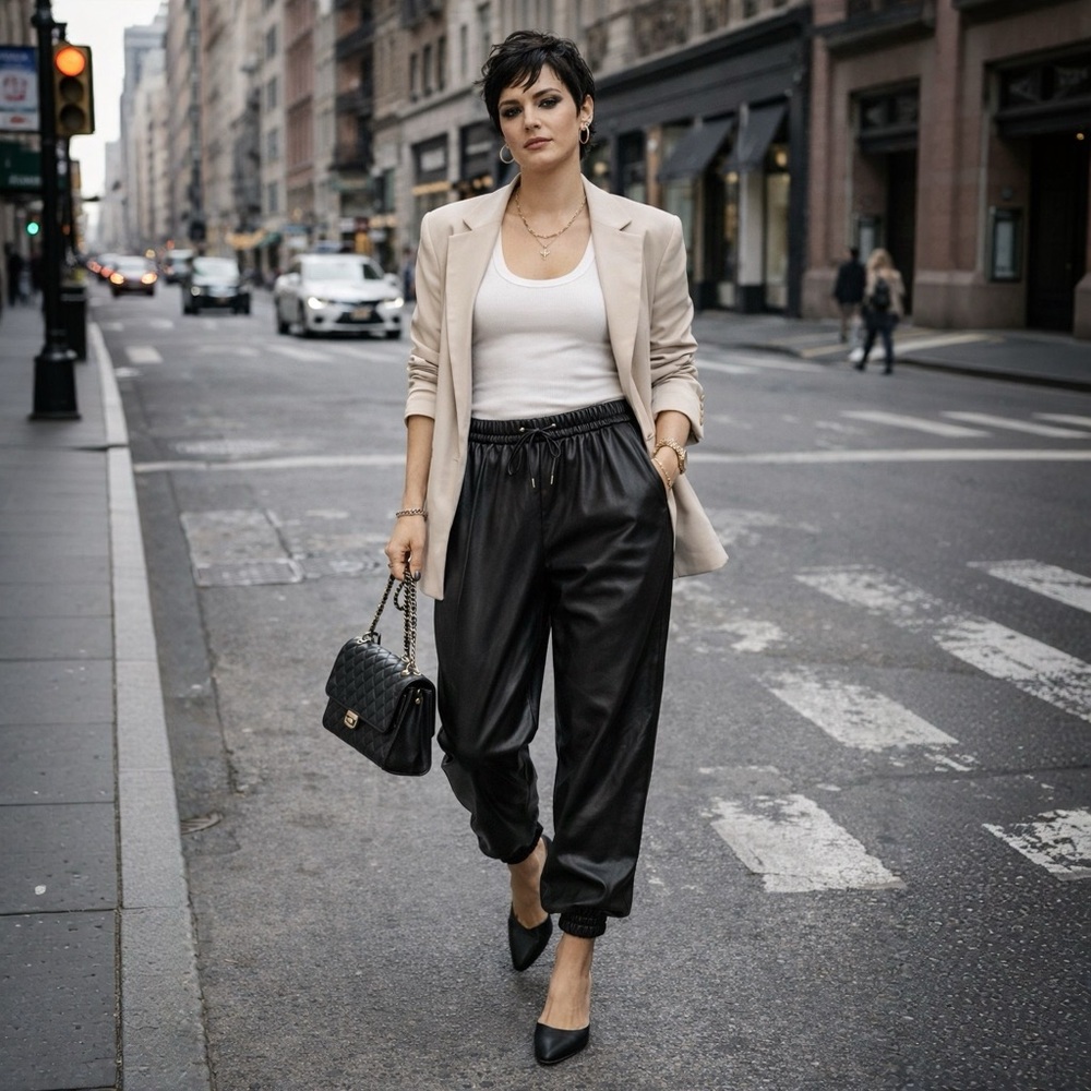 Blank NYC East Side Faux Leather Joggers
